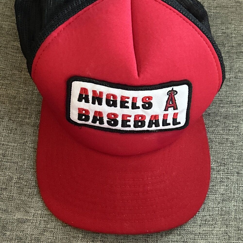 Men's '47 Red Los Angeles Angels Trucker Adjustable Snapback Hat Cap Mesh OSFM - Picture 5 of 5